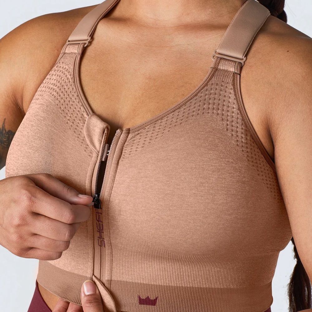 SHEFIT Women's Low Impact Tan Sports Bra - Picture 3 of 12